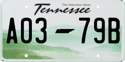 TN license plate A0379B