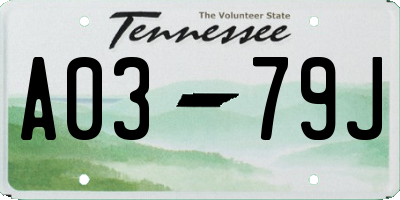 TN license plate A0379J