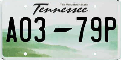 TN license plate A0379P