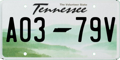 TN license plate A0379V