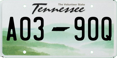 TN license plate A0390Q