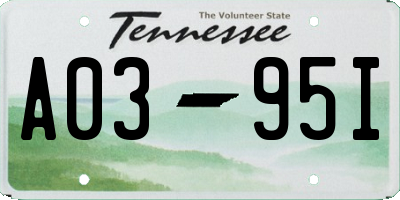 TN license plate A0395I