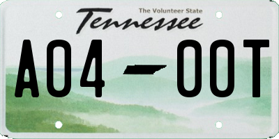 TN license plate A0400T