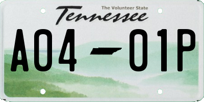 TN license plate A0401P