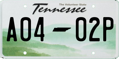 TN license plate A0402P