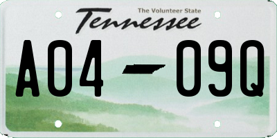 TN license plate A0409Q