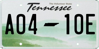 TN license plate A0410E