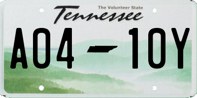 TN license plate A0410Y
