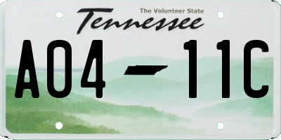 TN license plate A0411C