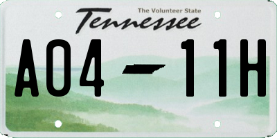 TN license plate A0411H