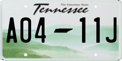 TN license plate A0411J