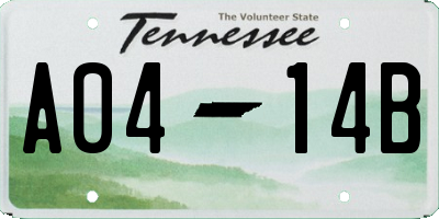 TN license plate A0414B