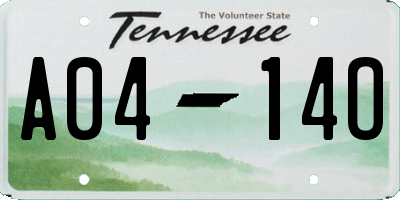 TN license plate A0414O