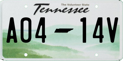 TN license plate A0414V