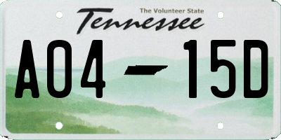 TN license plate A0415D