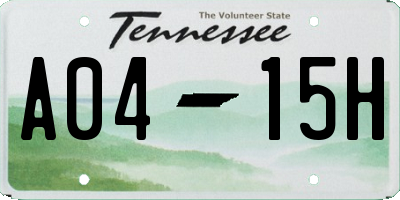 TN license plate A0415H