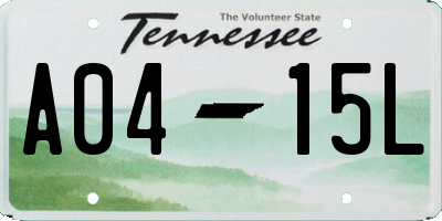 TN license plate A0415L