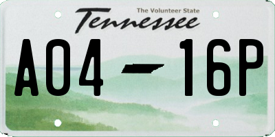 TN license plate A0416P