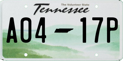 TN license plate A0417P