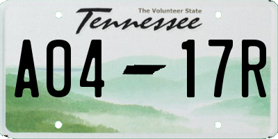 TN license plate A0417R