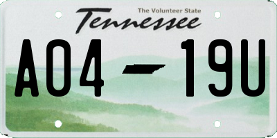 TN license plate A0419U
