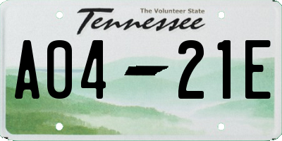 TN license plate A0421E
