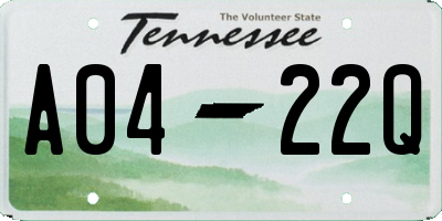 TN license plate A0422Q