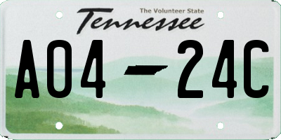 TN license plate A0424C