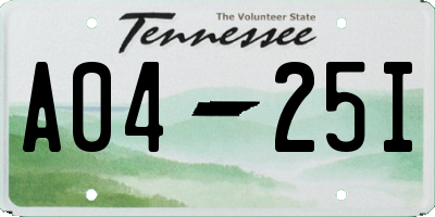 TN license plate A0425I