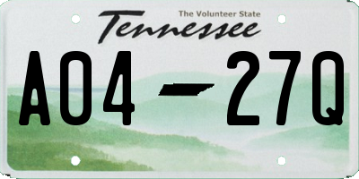 TN license plate A0427Q