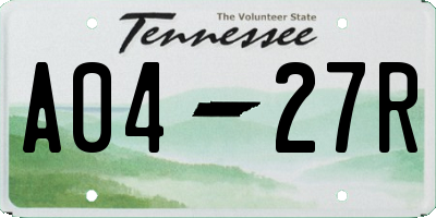 TN license plate A0427R