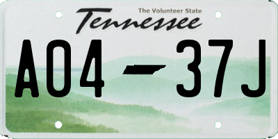 TN license plate A0437J