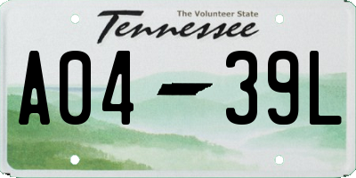 TN license plate A0439L