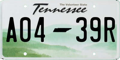 TN license plate A0439R