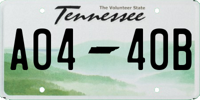 TN license plate A0440B