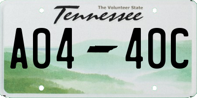 TN license plate A0440C