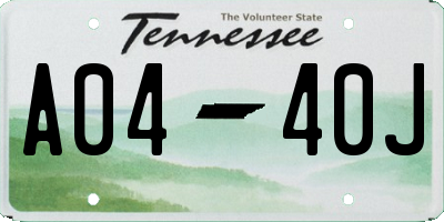 TN license plate A0440J