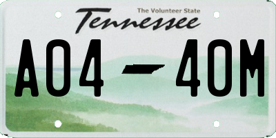 TN license plate A0440M