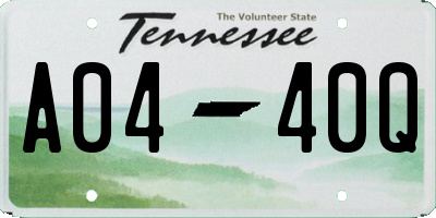 TN license plate A0440Q