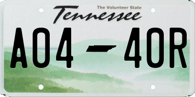 TN license plate A0440R