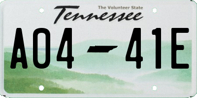 TN license plate A0441E
