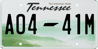 TN license plate A0441M