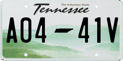 TN license plate A0441V