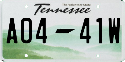 TN license plate A0441W