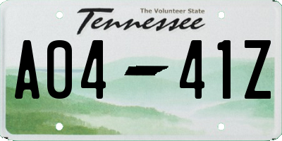 TN license plate A0441Z