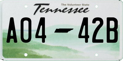 TN license plate A0442B