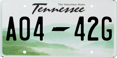 TN license plate A0442G