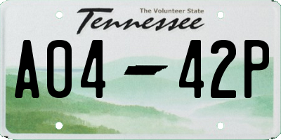 TN license plate A0442P