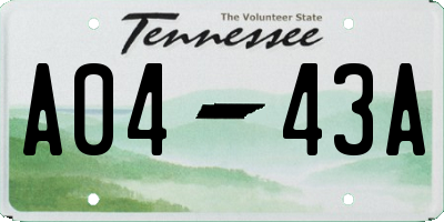 TN license plate A0443A