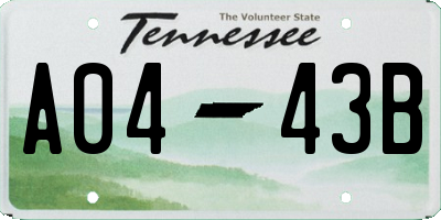 TN license plate A0443B